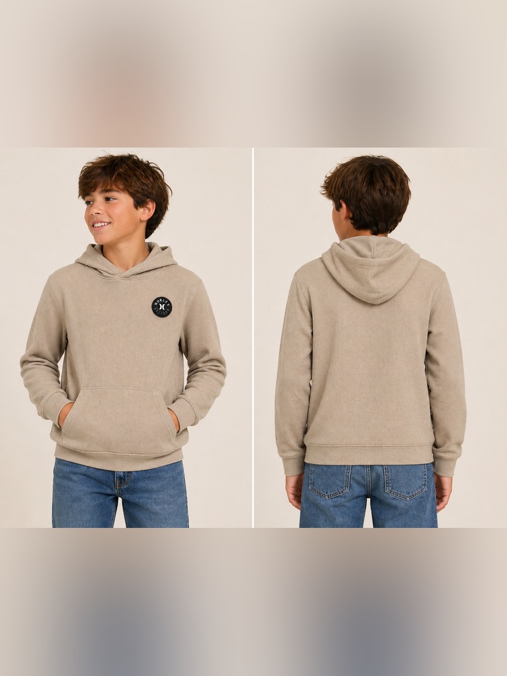 Hurley Beige/Tan Crewneck Hooded Sweater